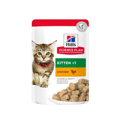 Hill’s Science Plan Tender Chunks In Gravy Kitten Chicken Pouches