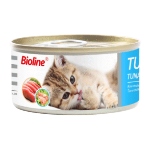 Bioline Cat Tuna Can (85g) in Tuna & Shrimp flavor offers a delicious, hydrating, and highly palatable wet food. Perfect for satisfying feline appetites with premium seafood taste.