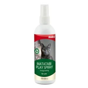 Bioline Matatabi Play Spray 175ml, a natural cat attractant to encourage play and reduce stress.