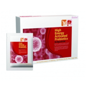 Bioline Activated Probiotics for Dogs & Cats 25g box, showing a healthy dog and cat with a probiotic sachet, emphasizing digestive health, balanced gut flora, and enhanced immunity.